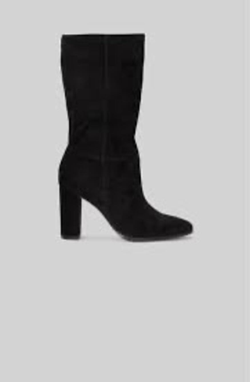 Lauren Ralph Lauren Artizan II Black Suede Mid-Calf block Heel Boots Size 9